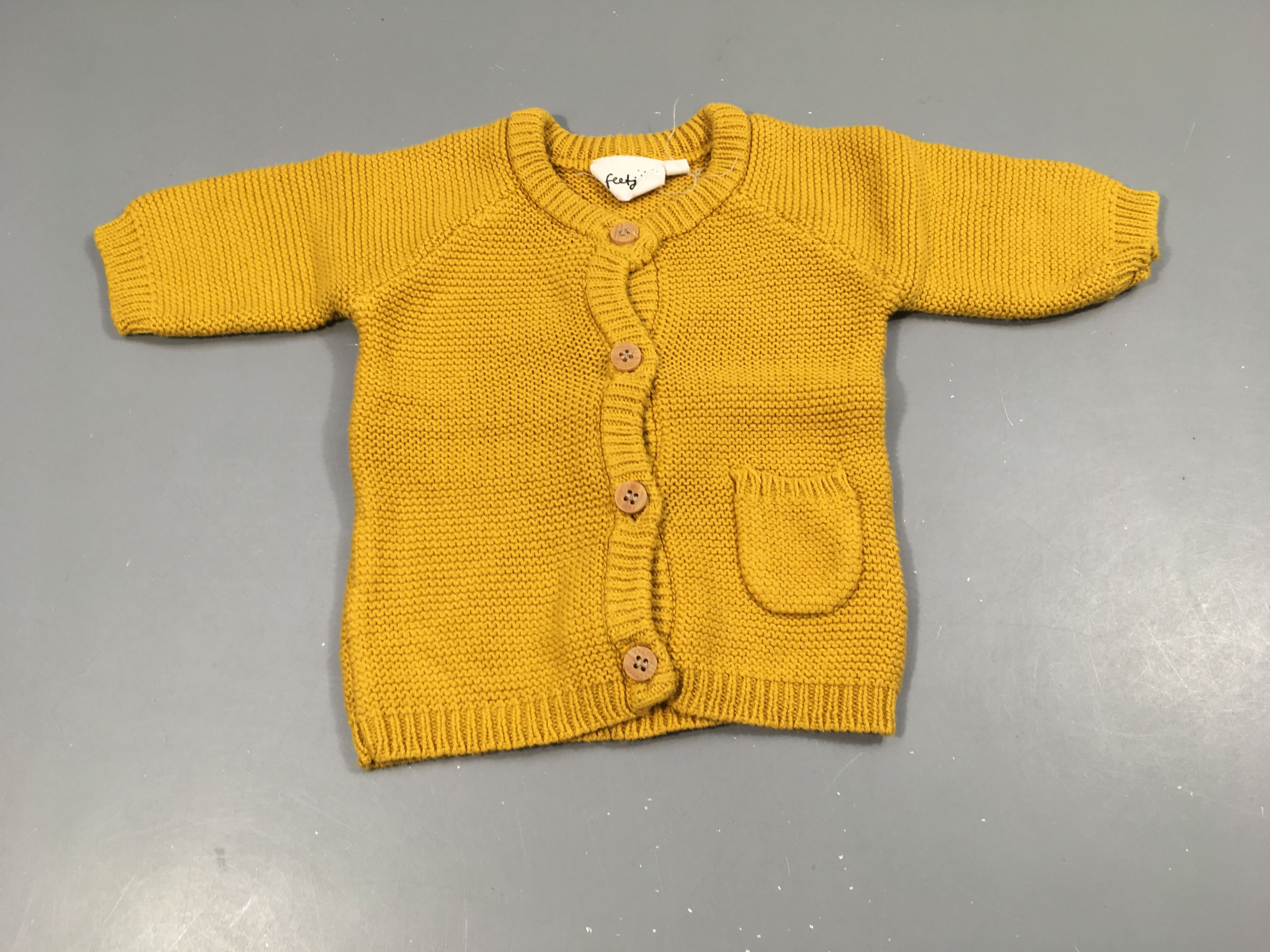 Gilet tricot jaune
