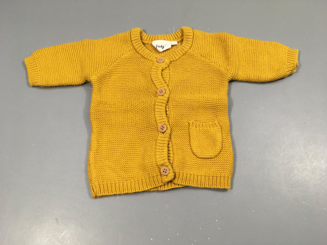 Gilet tricot jaune, moins cher chez Petit Kiwi