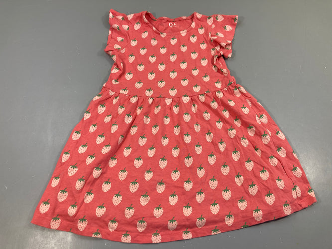Robe m.c jersey rose fraises, moins cher chez Petit Kiwi