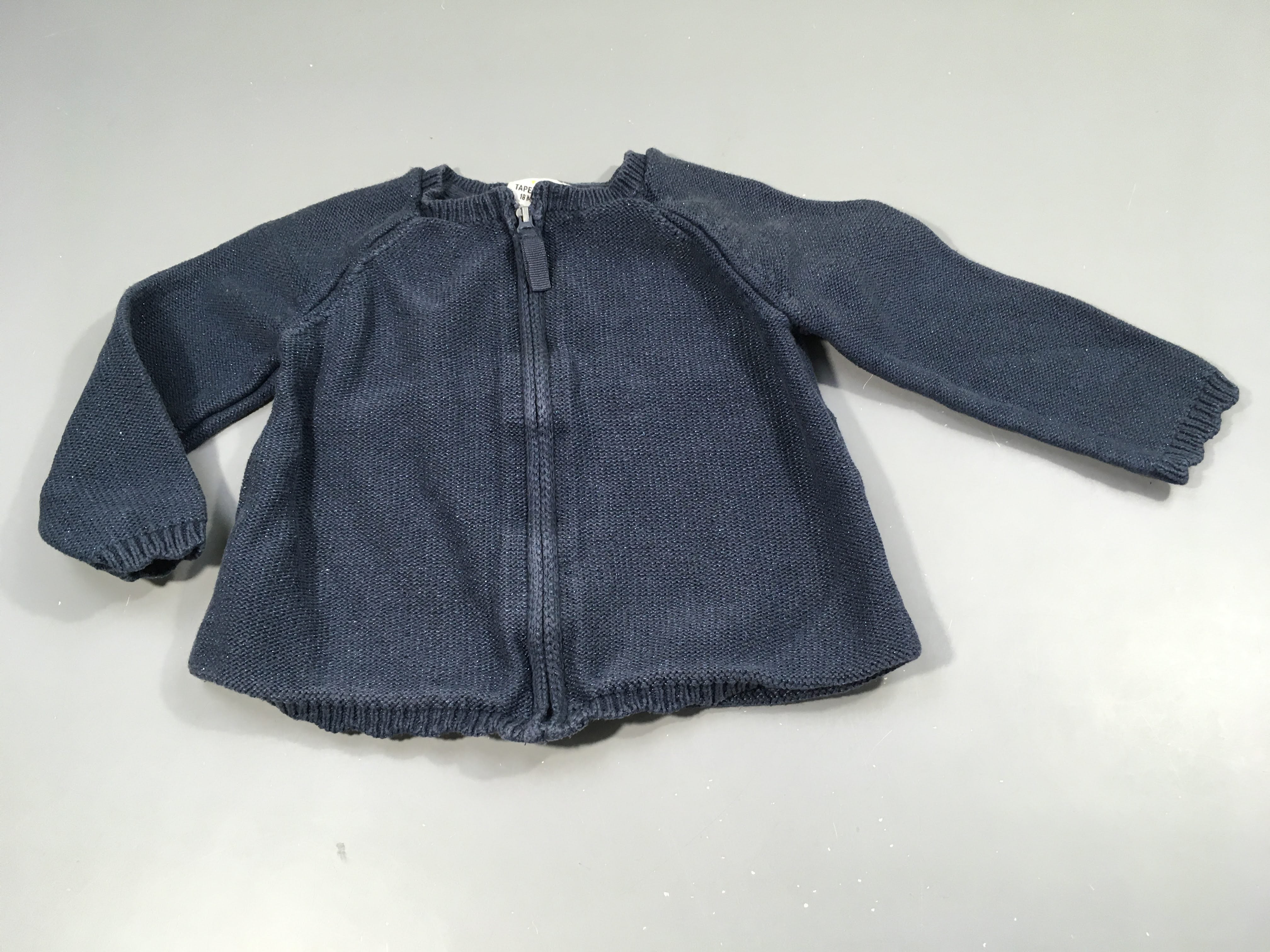 Gilet zippé bleu pailleté
