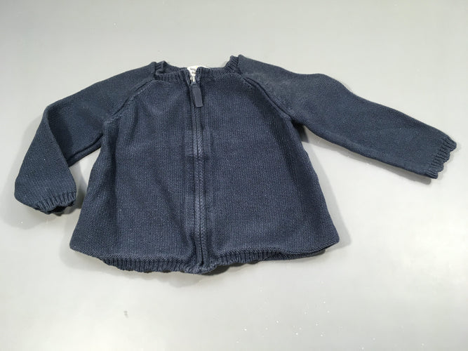 Gilet zippé bleu pailleté, moins cher chez Petit Kiwi