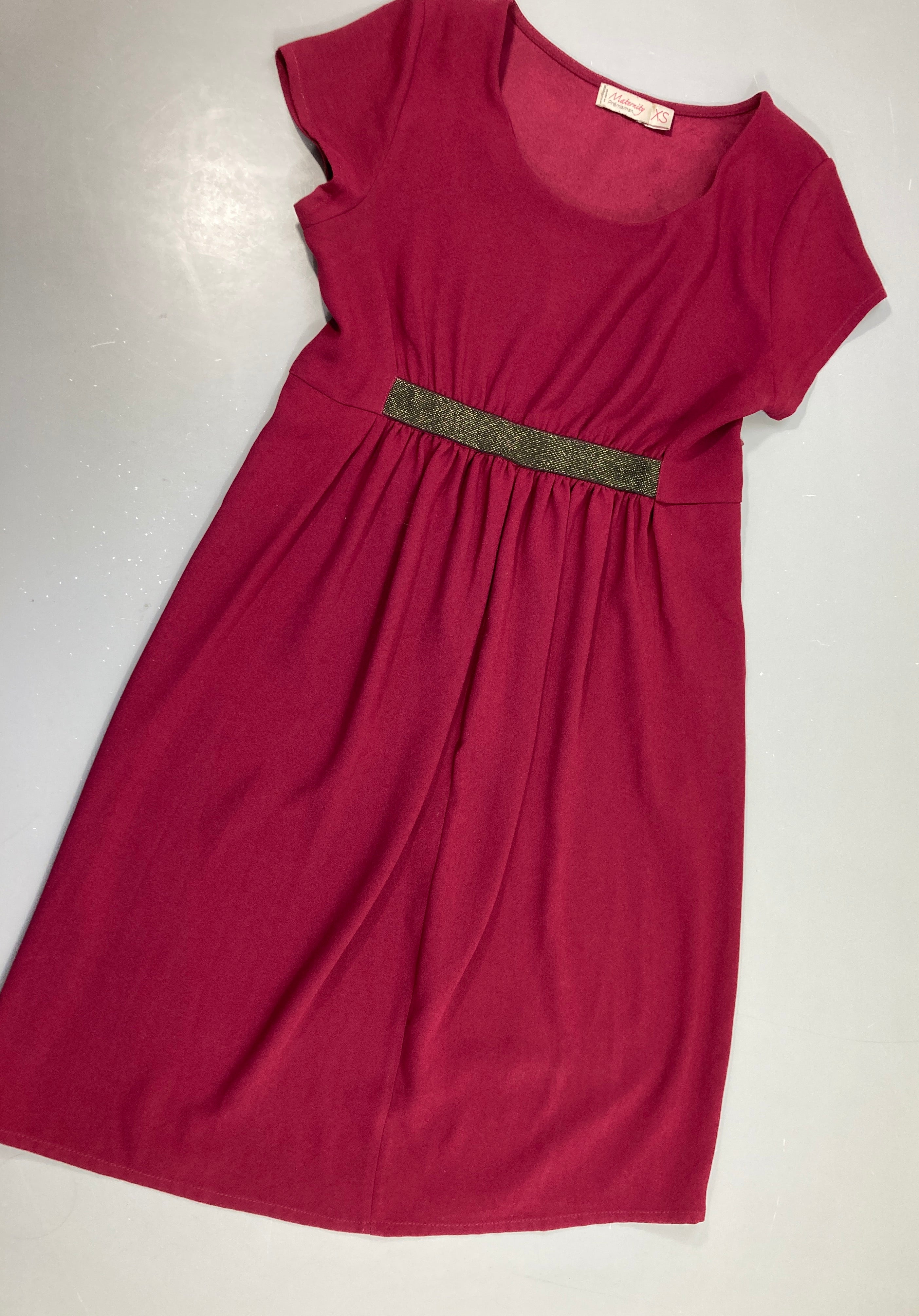 Robe m.c de grossesse voile bordeaux