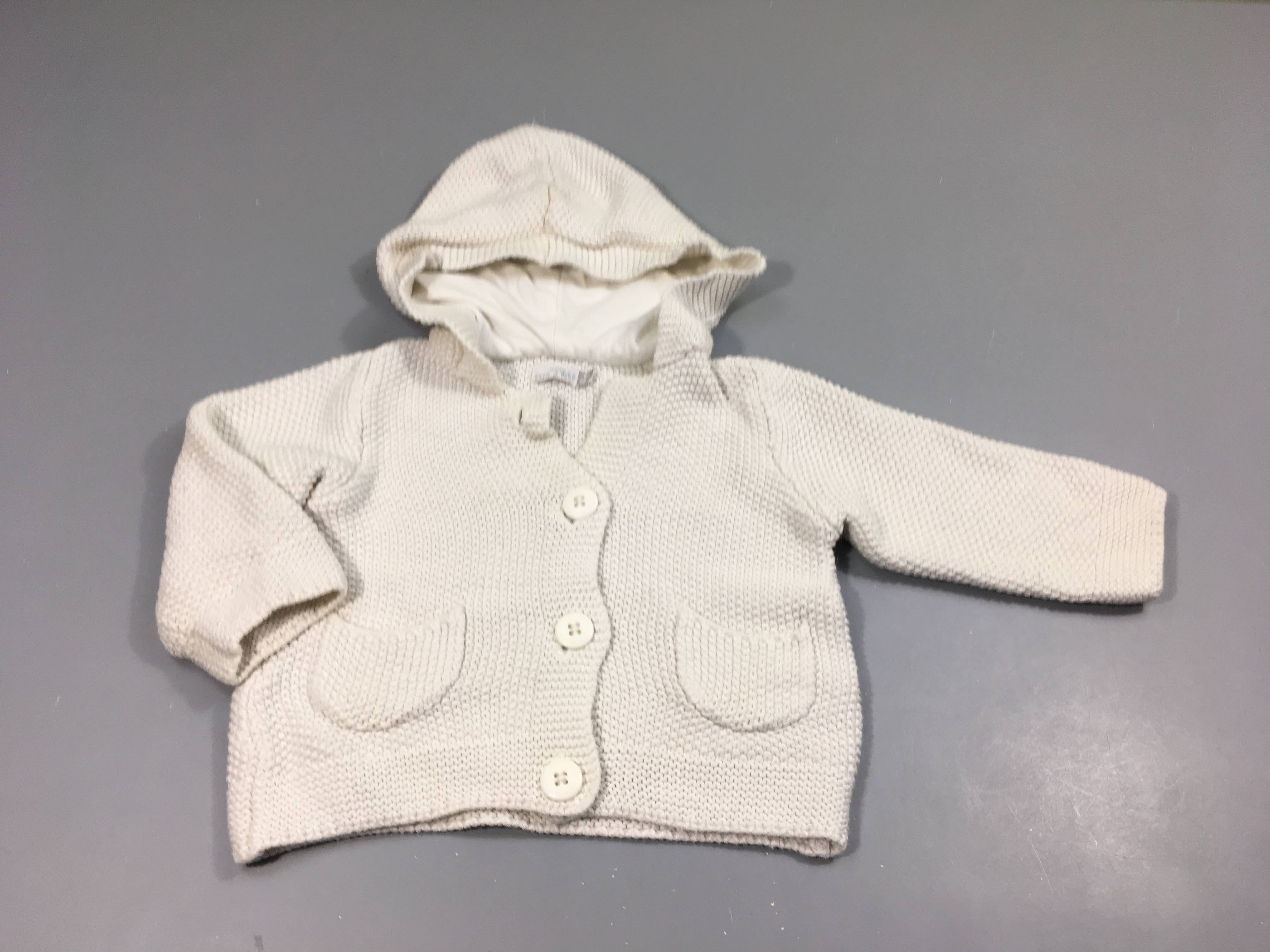 Gilet veste  à capuche écru