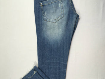 Bershka jeans taille basse effet effiloché, T38
