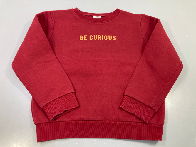 Sweat bordeaux imprimé Be Curious, Tape à l'oeil, moins cher chez Petit Kiwi