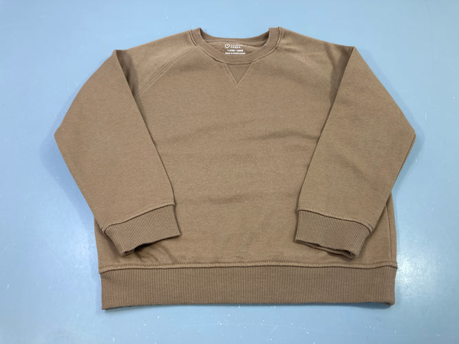 Sweat marron beige uni, Primark Cares Légèrement bouloché, moins cher chez Petit Kiwi