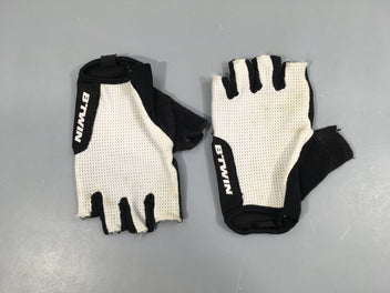 Mitaines de vélo blanc/noir btwin