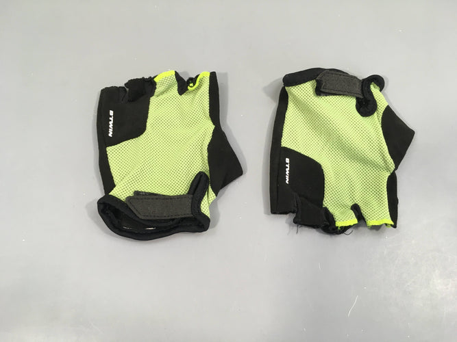 Mitaines de vélo noir/jaune btwin, moins cher chez Petit Kiwi