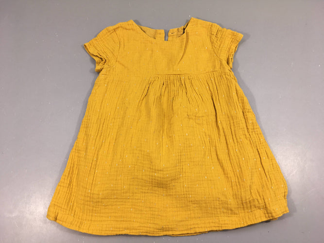 Robe m.c tétra jaune pois dorés Eden & Victor, moins cher chez Petit Kiwi
