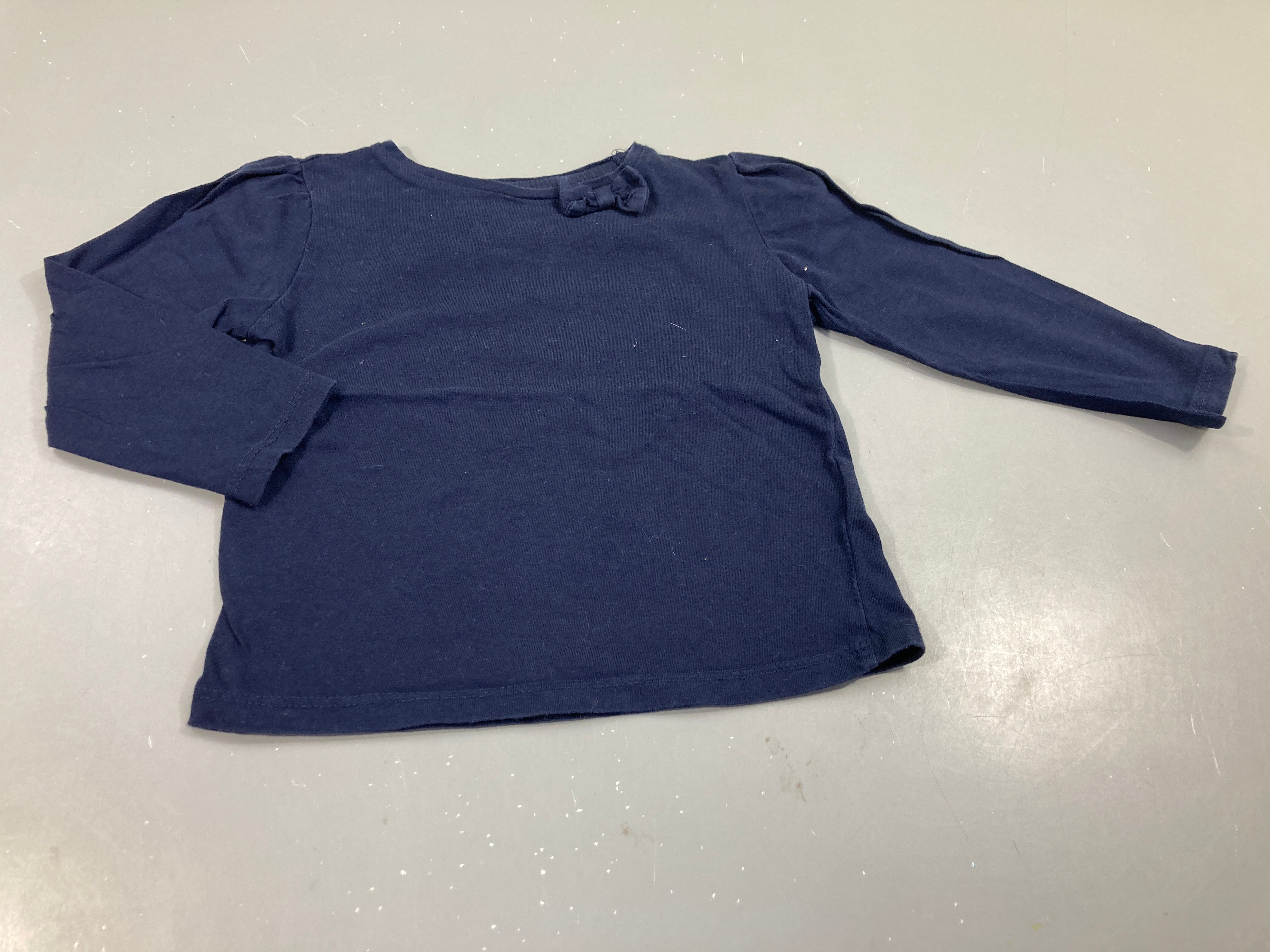 T-shirt m.l bleu marine noeud