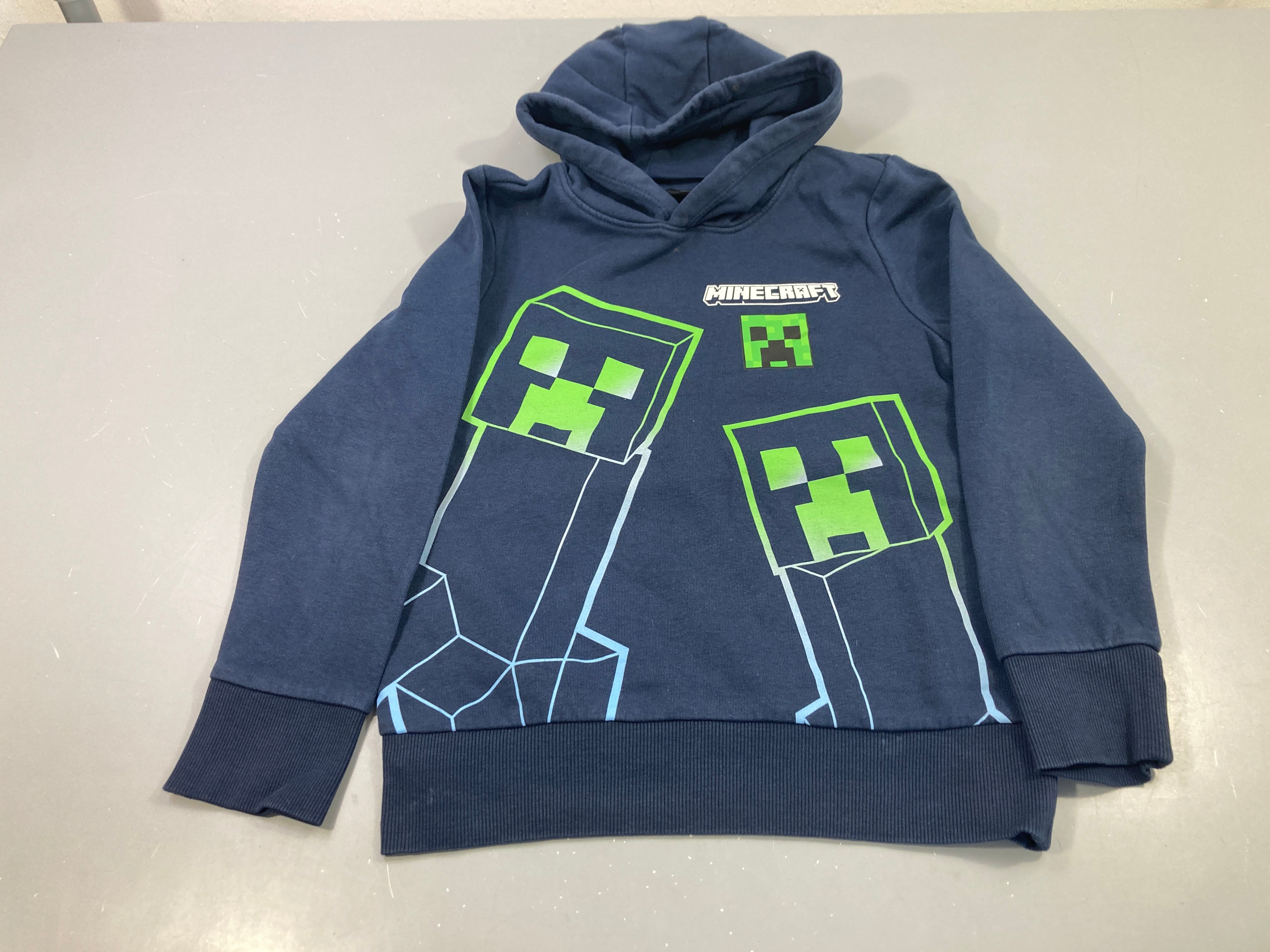 Sweat capuche bleu marine imprimé Minecraft Creeper
