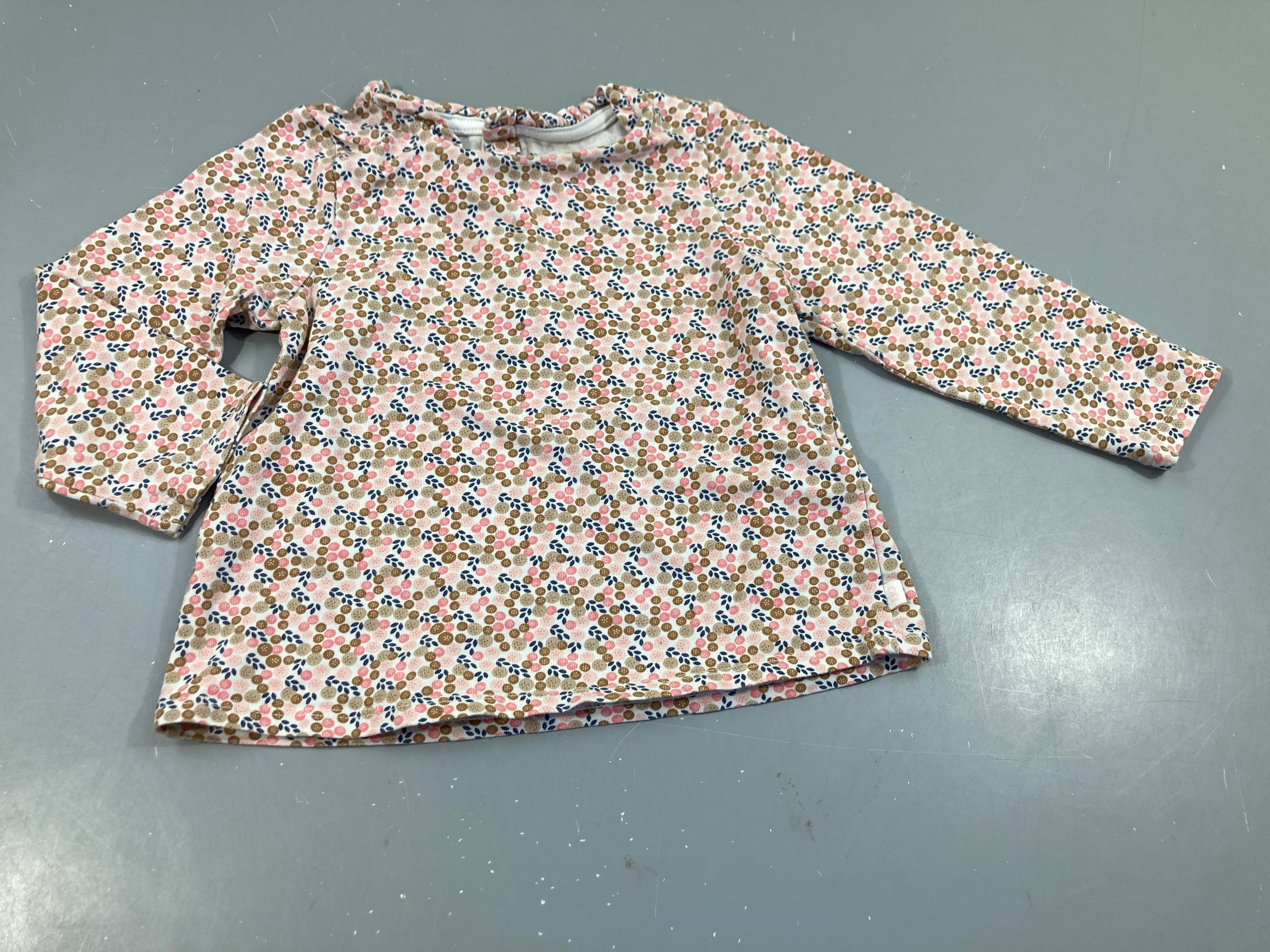 T-shirt m.l blanc pois