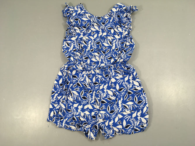 Combishort m.c bleu/blanc feuillage, moins cher chez Petit Kiwi