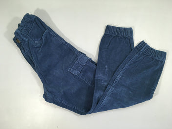 Pantalon cargo regular velours bleu foncé