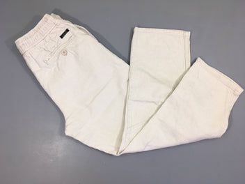 Pantalon velours côtelé blanc taille élastique