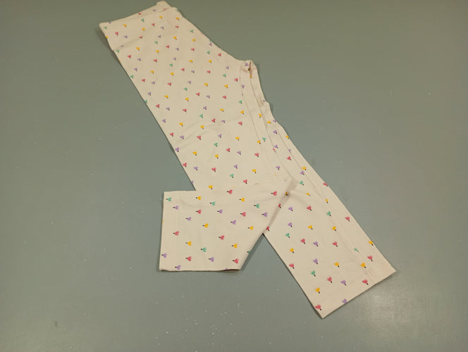 Legging écru, coeurs de couleurs, moins cher chez Petit Kiwi
