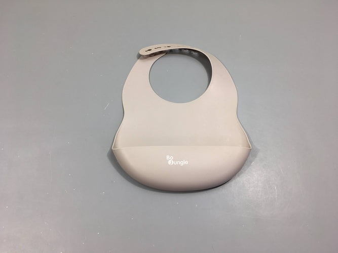 Bavoir en silicone gris, Bo Jungle, moins cher chez Petit Kiwi