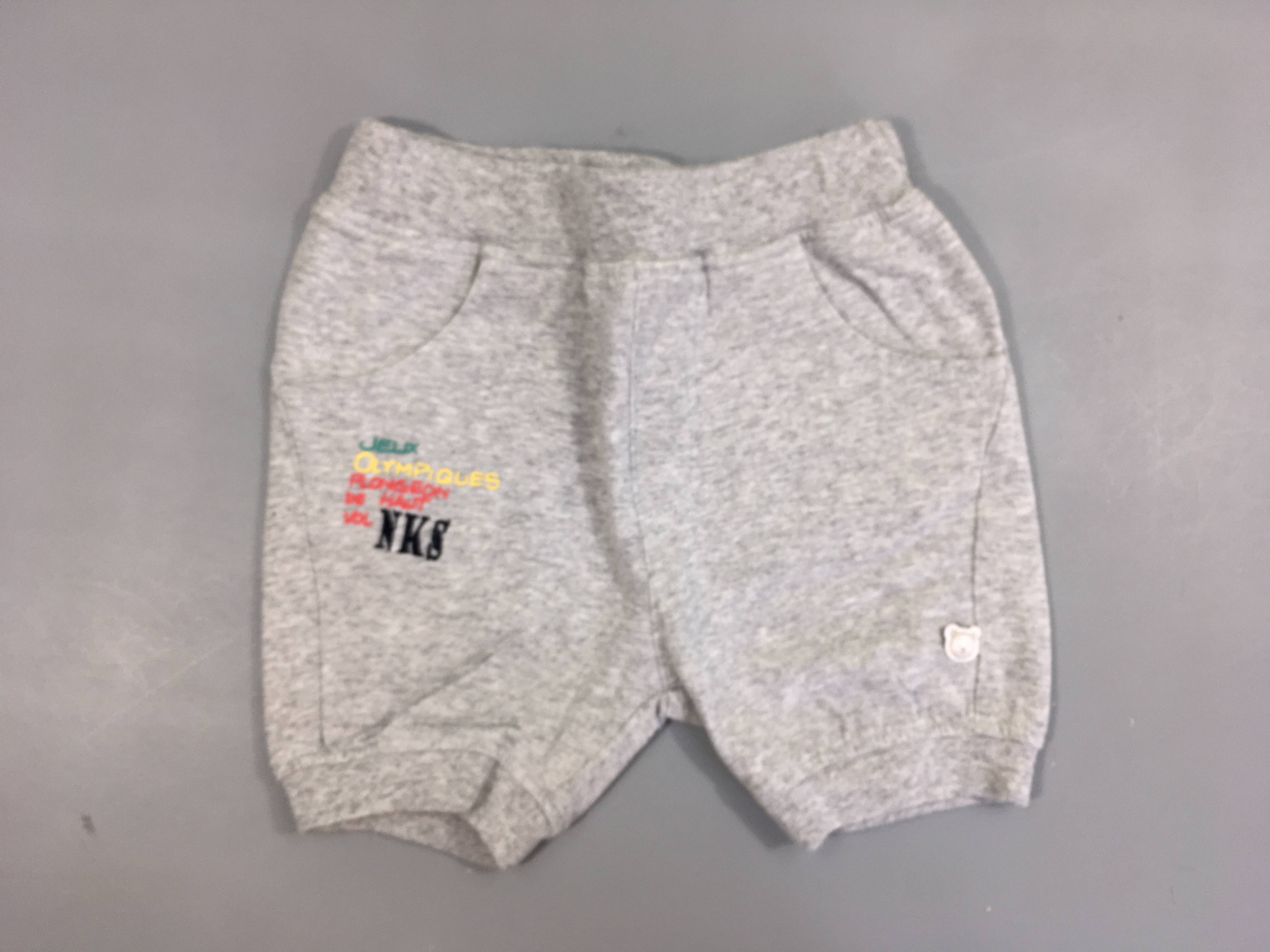 Short molleton gris chiné