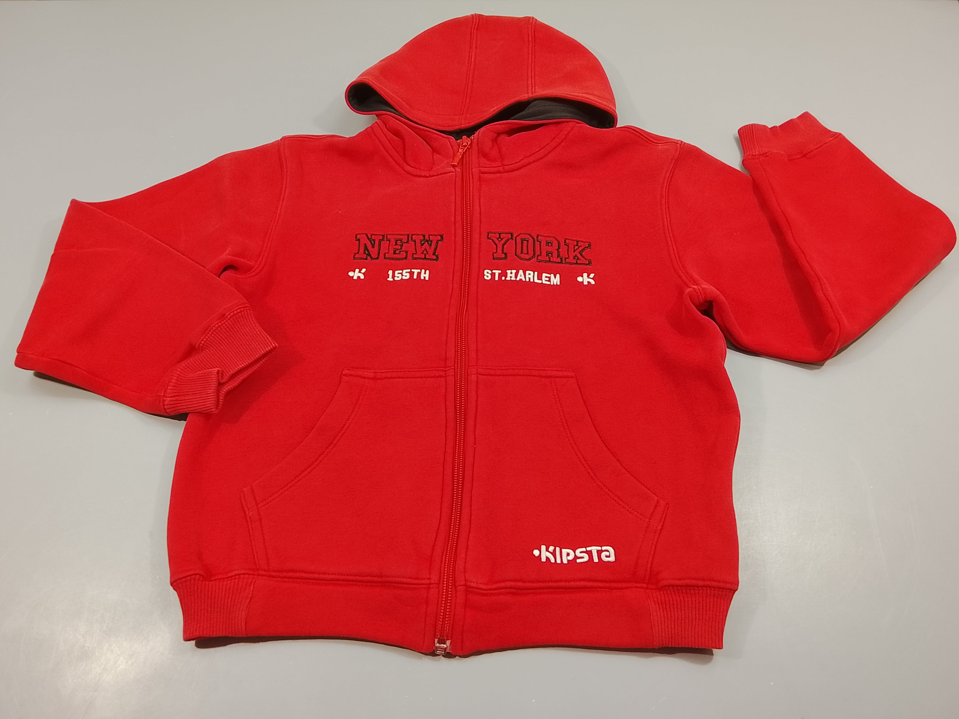 Sweat zippé à capuche rouge Kipsta 