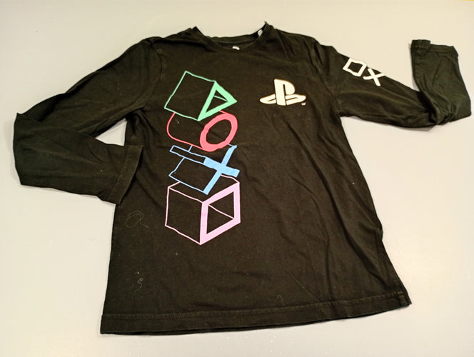 T-shirt m.l noir, Formes géometriques colorées  Playstation, moins cher chez Petit Kiwi