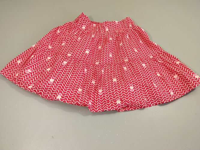 Jupe blanche, coeurs roses, taille élastique ., moins cher chez Petit Kiwi