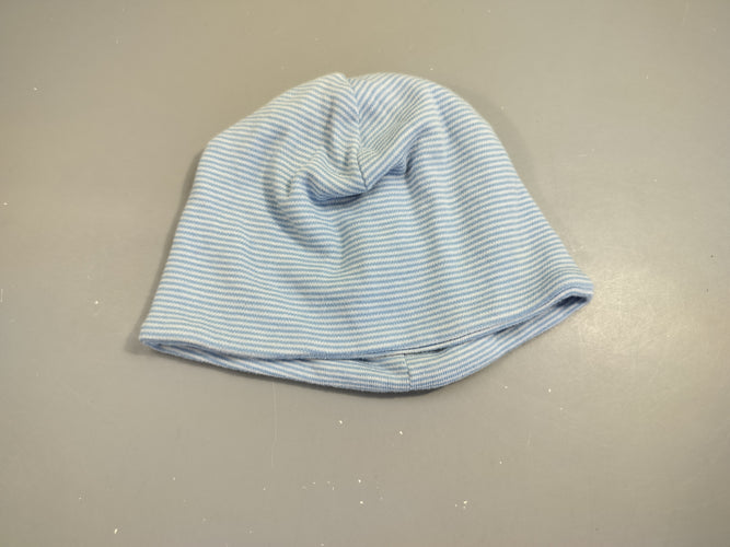 Bonnet jersey rayé bleu et blanc, moins cher chez Petit Kiwi