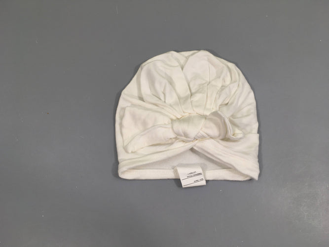 Bonnet jersey écru noeud, moins cher chez Petit Kiwi