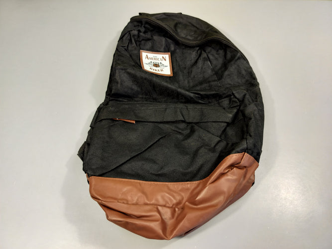 Sac à dos noir et brun "The American Biker"Bon état, moins cher chez Petit Kiwi