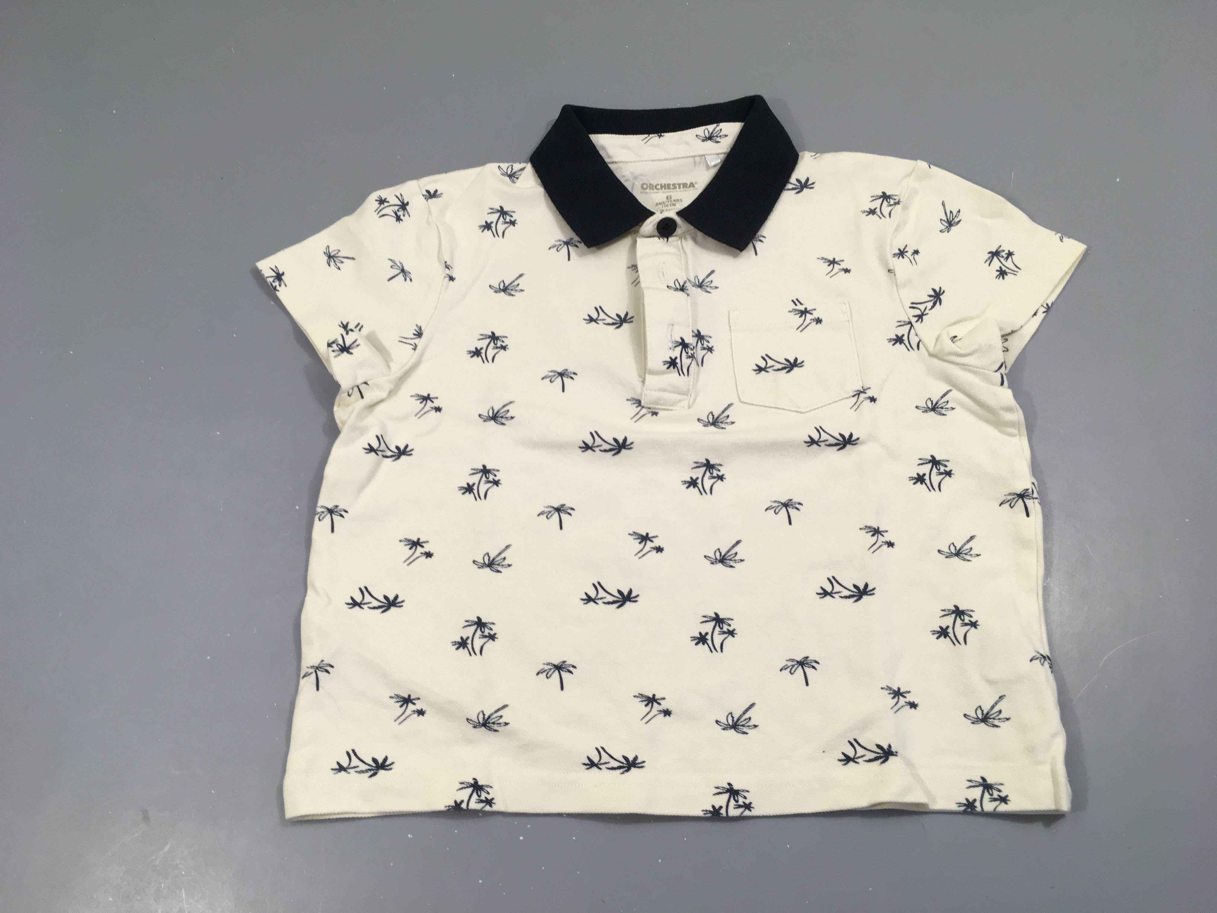 Polo m.c blanc palmiers