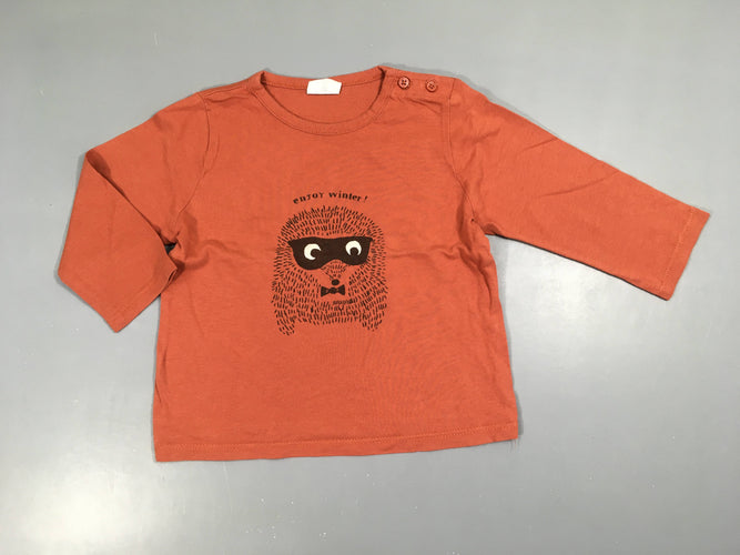 T-shirt m.l brun Hérisson masqué, moins cher chez Petit Kiwi