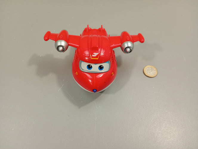 Super Wings rouge transformable  d' avion en robot, moins cher chez Petit Kiwi