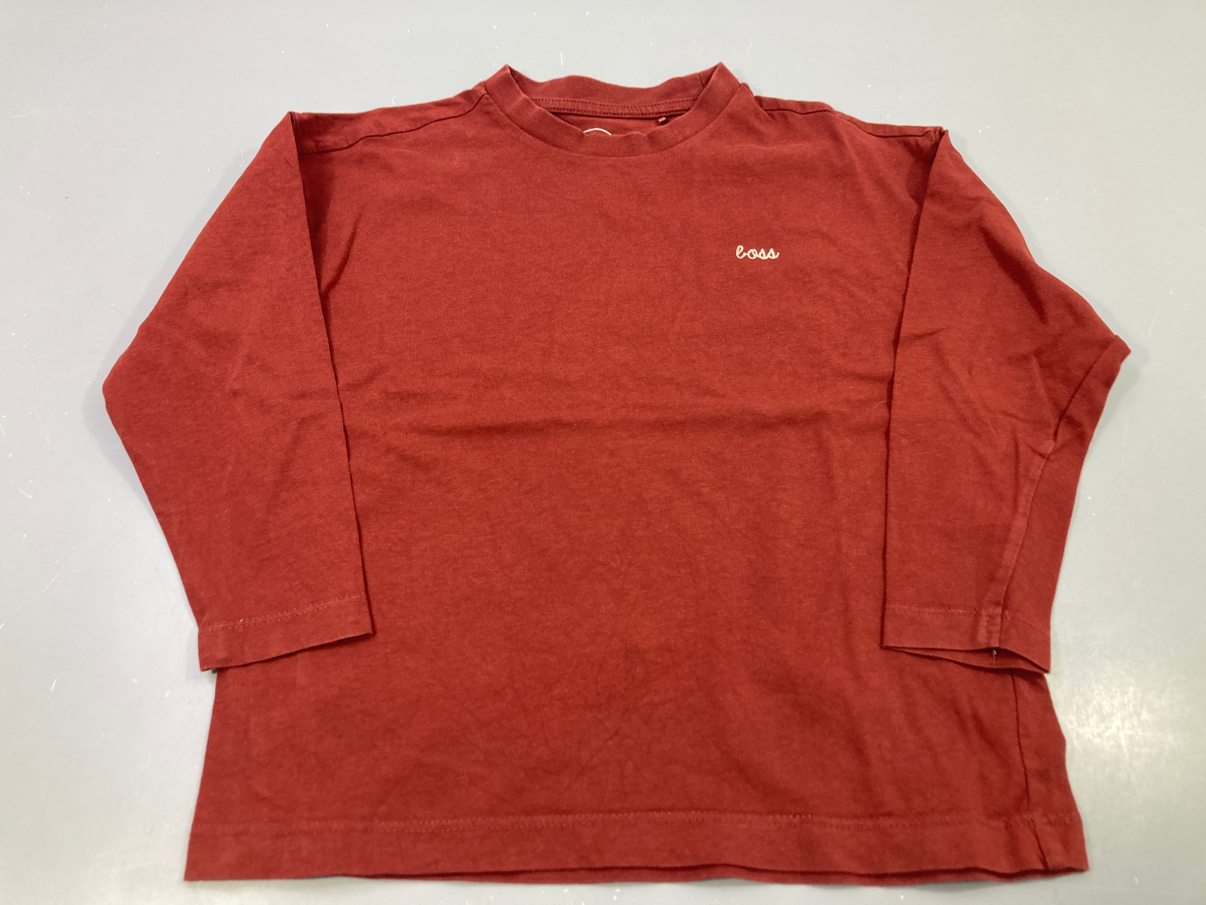 T-shirt m.l brique uni, logo boss