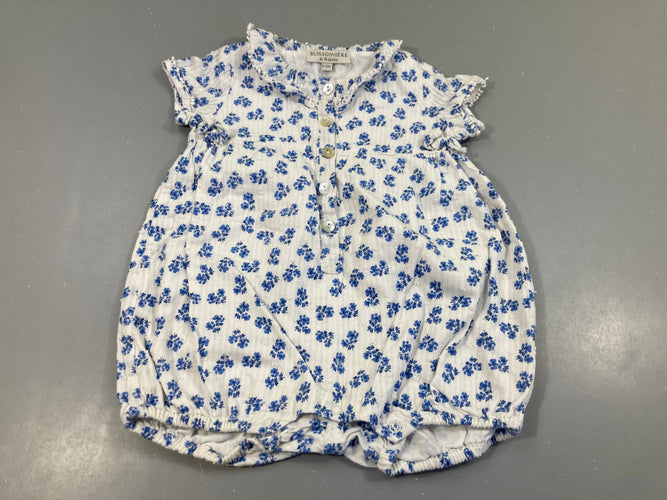 Bar.boteuse blanche fleurs bleu, moins cher chez Petit Kiwi