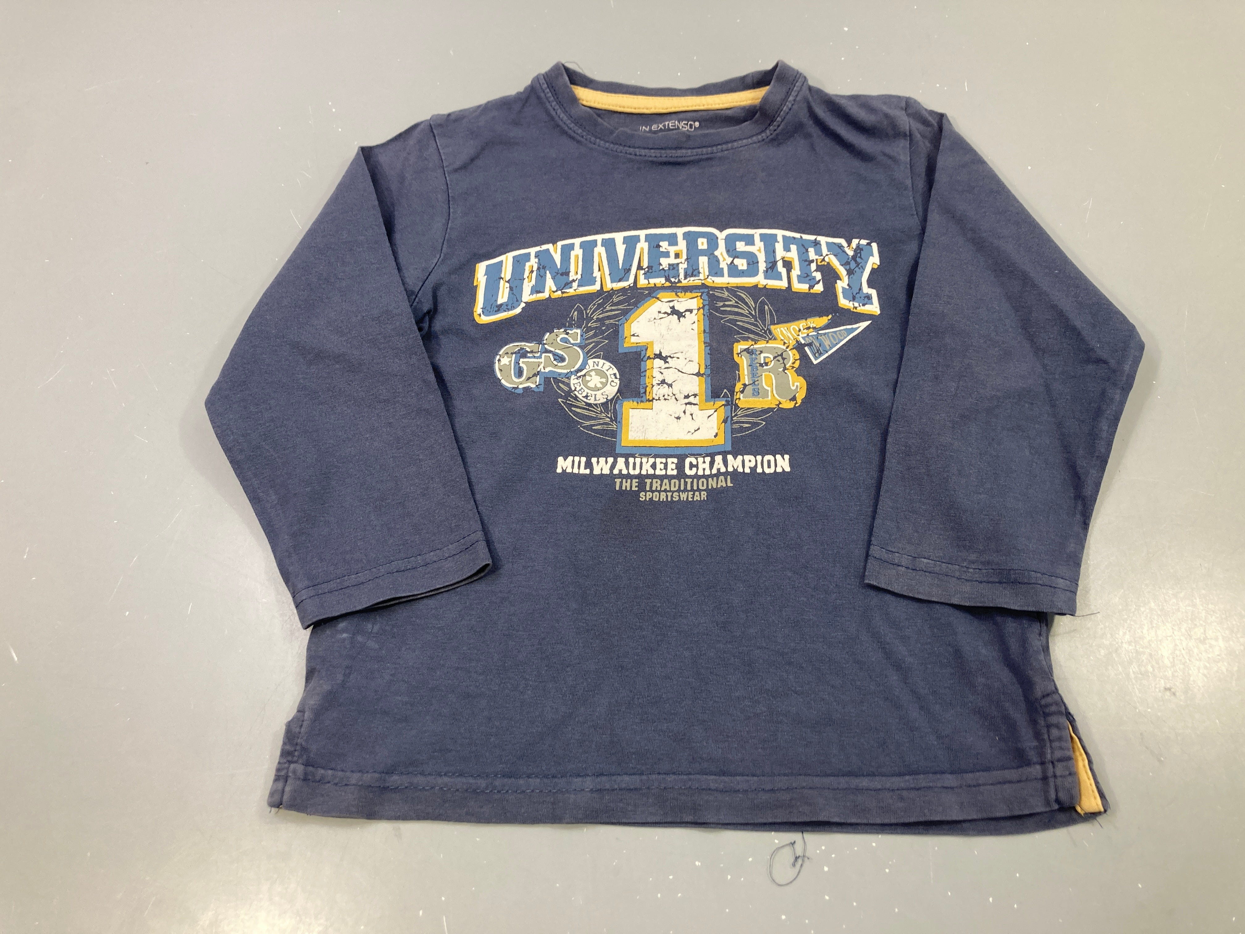 T-shirt m.l bleu marine imprimé University Milwaukee