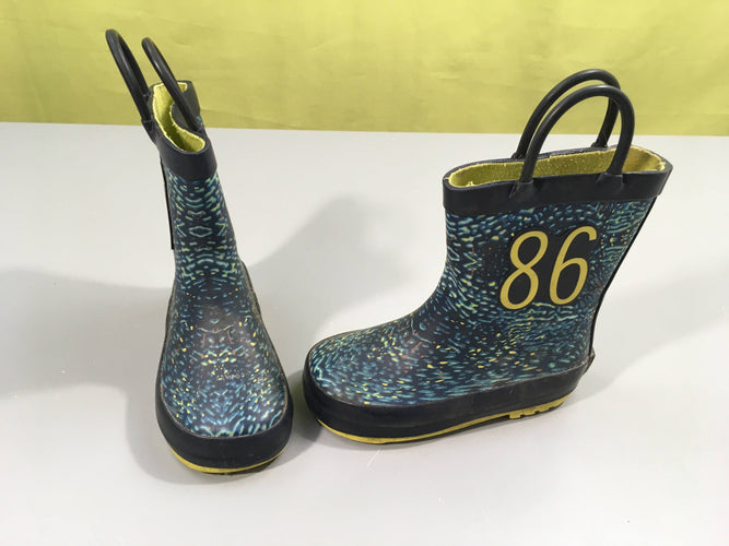 Bottes de pluie bleu marine à motifs , "86"   -24, moins cher chez Petit Kiwi