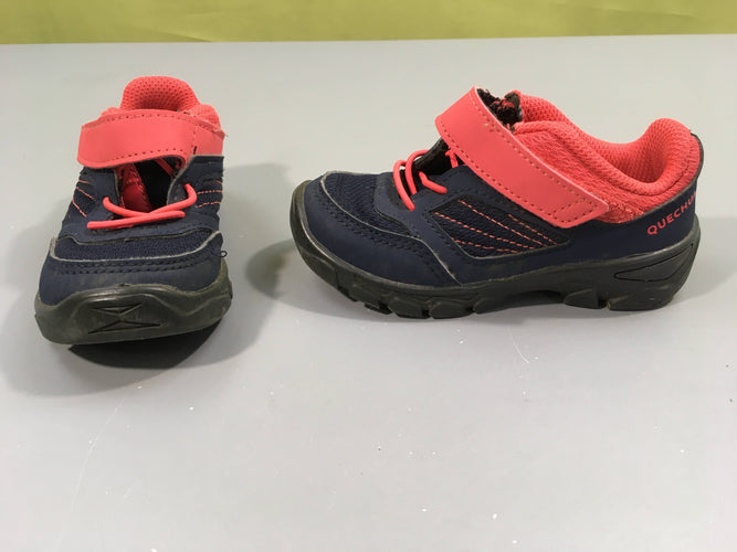 Chaussures de randonnées bleu marine, rose. MH 100, 24, moins cher chez Petit Kiwi
