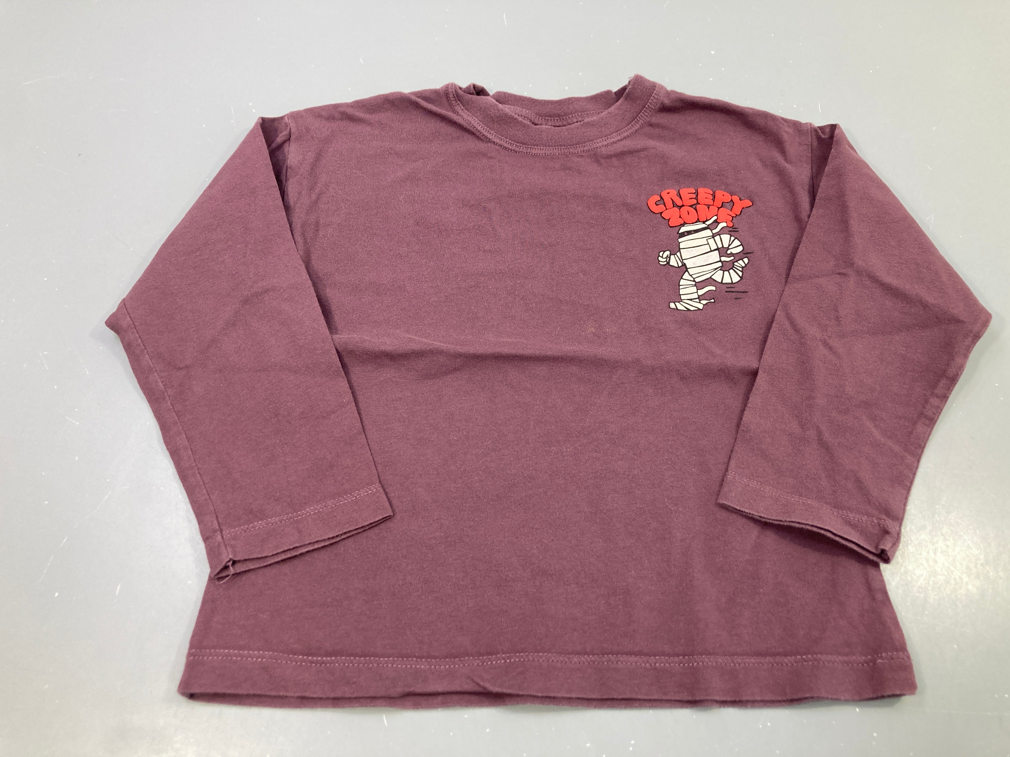 T-shirt m.l prune imprimé momie Creepy Zone