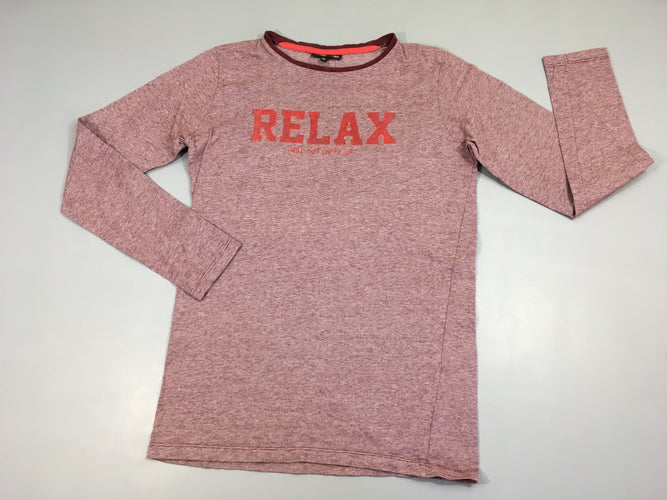 T-shirt m.l rouge rayé relax, légèrement bouloché, moins cher chez Petit Kiwi