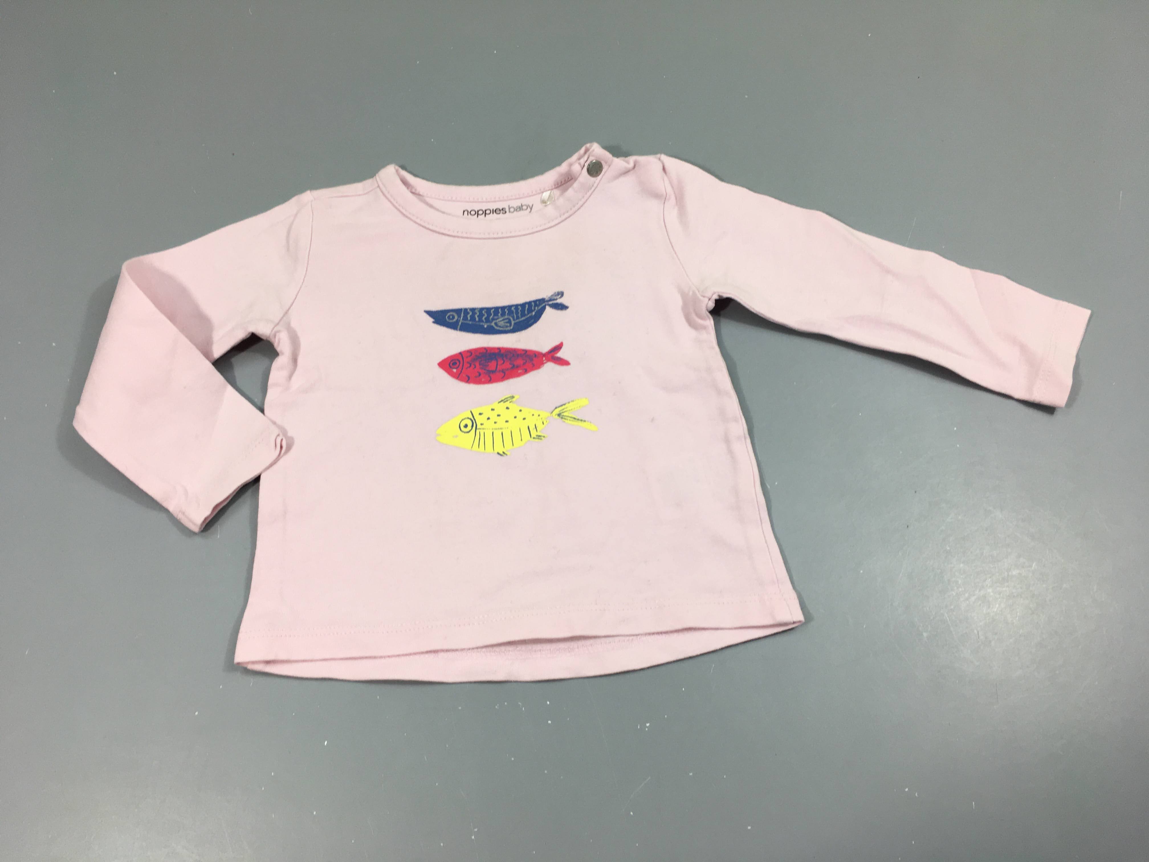 T-shirt m.l rose clair, poissons