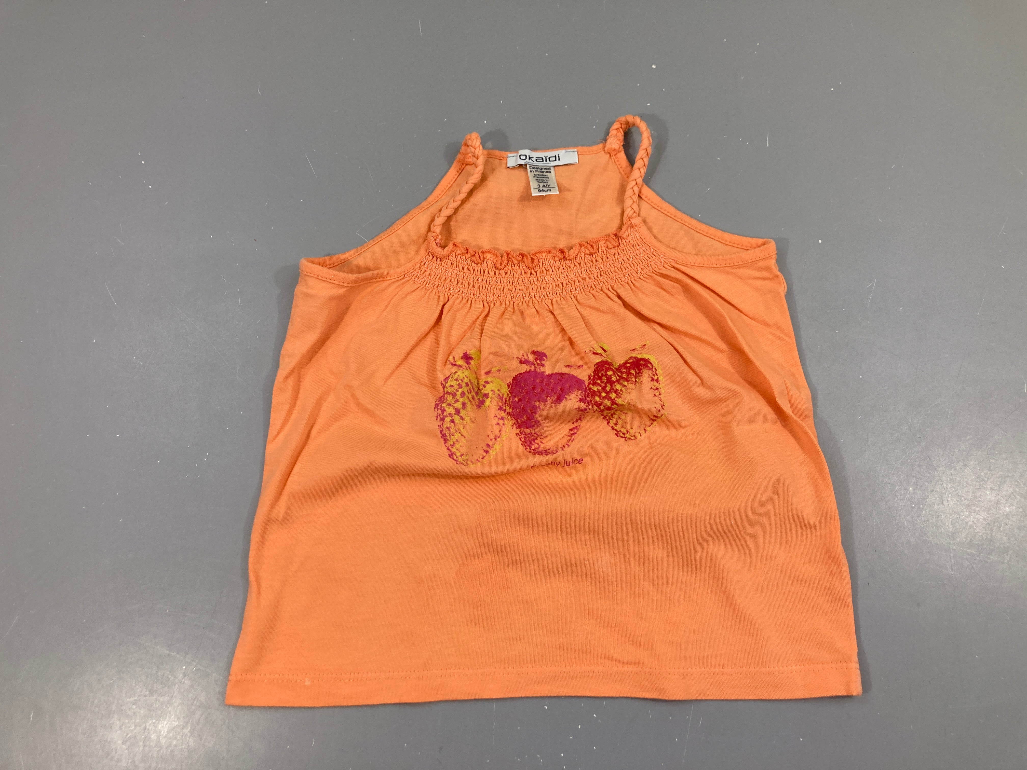 Top saumon s.moks buste fruits