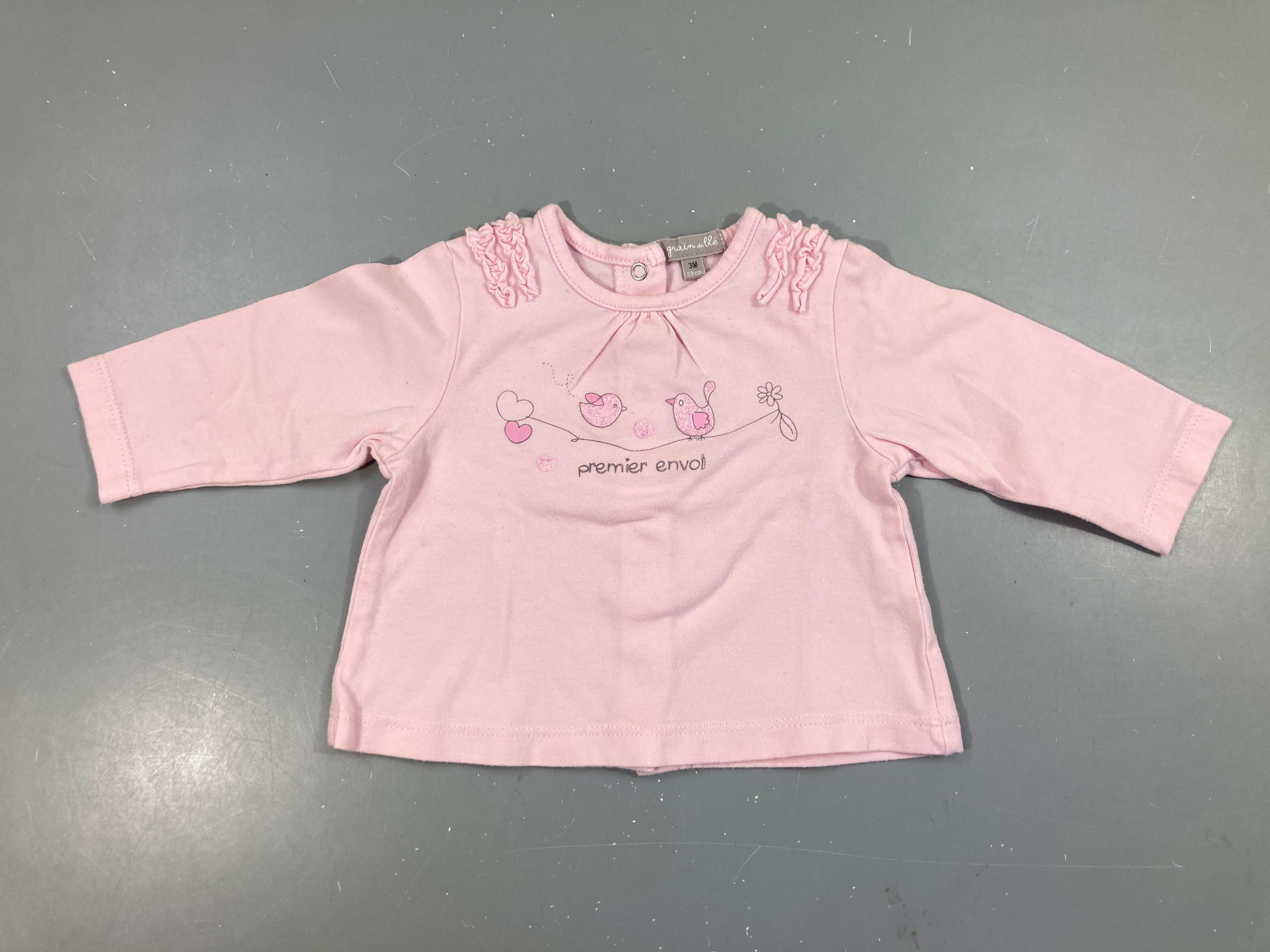 T-shirt m.l rose clair Premier envol