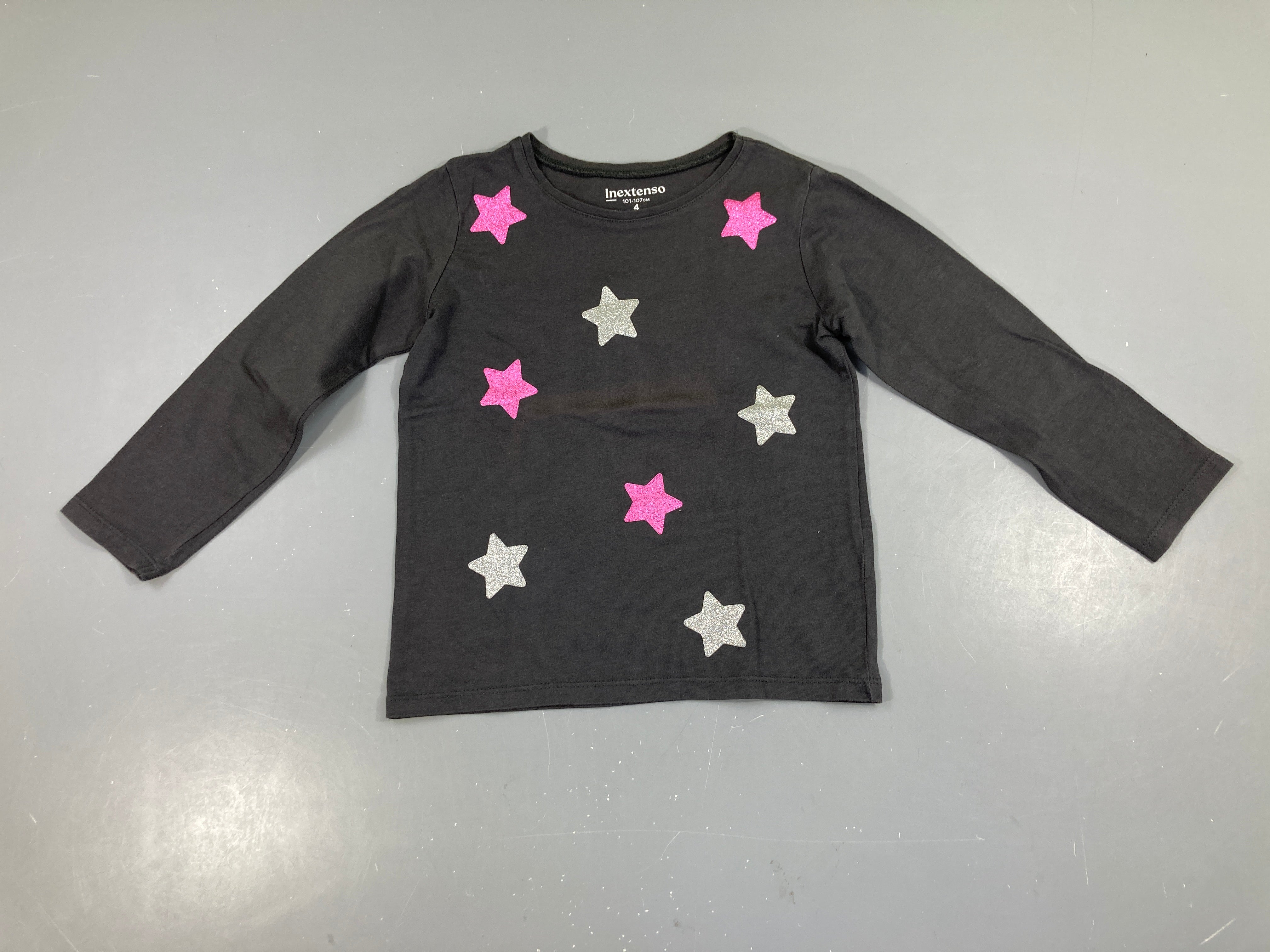 T-shirt m.c gris foncé étoiles irisées