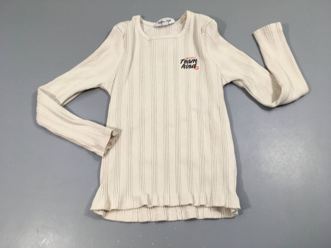 T-shirt m.l  stretch écru texturé "team kind", moins cher chez Petit Kiwi