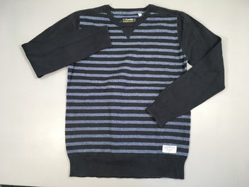 Pull bleu foncé rayé