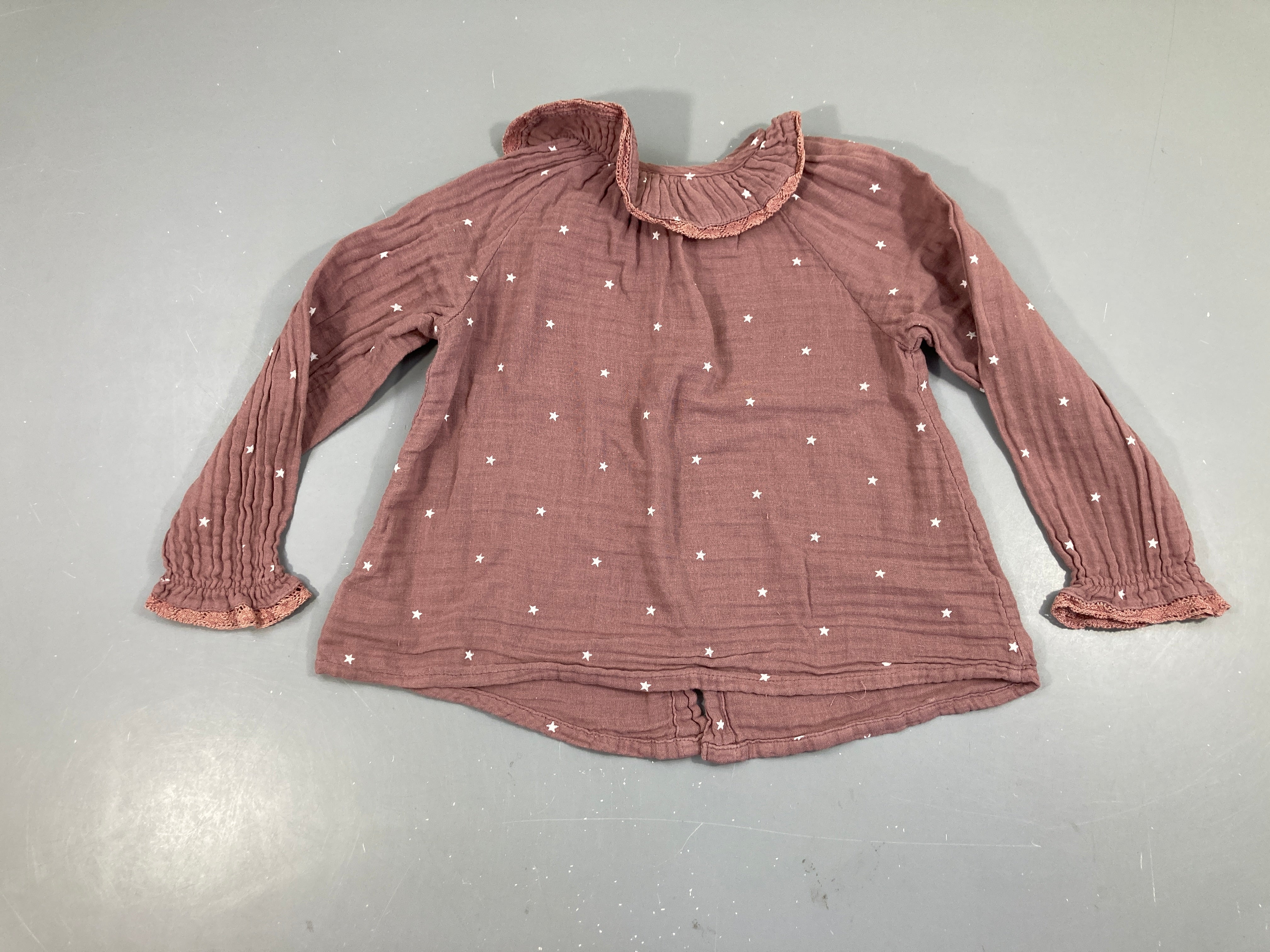 Blouse ml tetra parme étoiles blanches