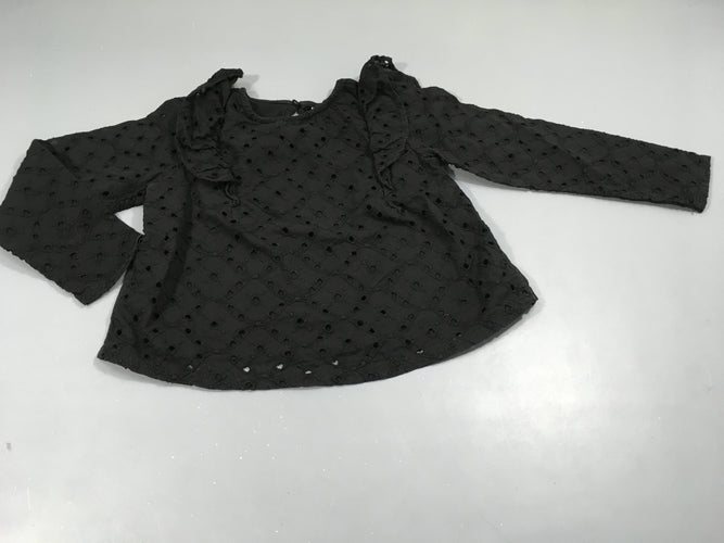 Blouse m.l  broderies  noires, moins cher chez Petit Kiwi