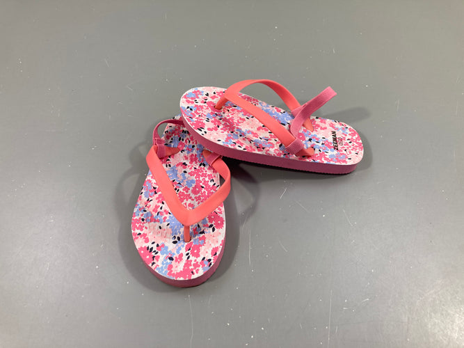 Tongs rose fleurs semelles, moins cher chez Petit Kiwi