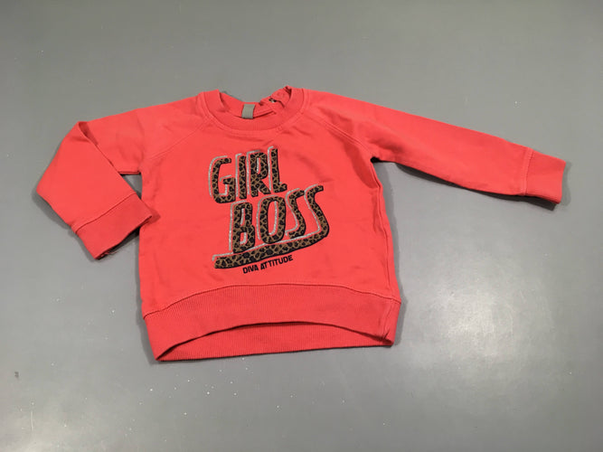 Sweat rose "Girl boss", moins cher chez Petit Kiwi