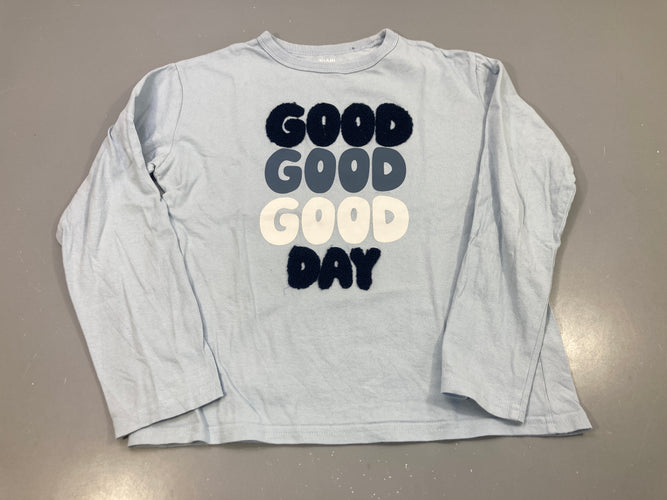 T-shirt m.l bleu ciel relief Good Day, moins cher chez Petit Kiwi