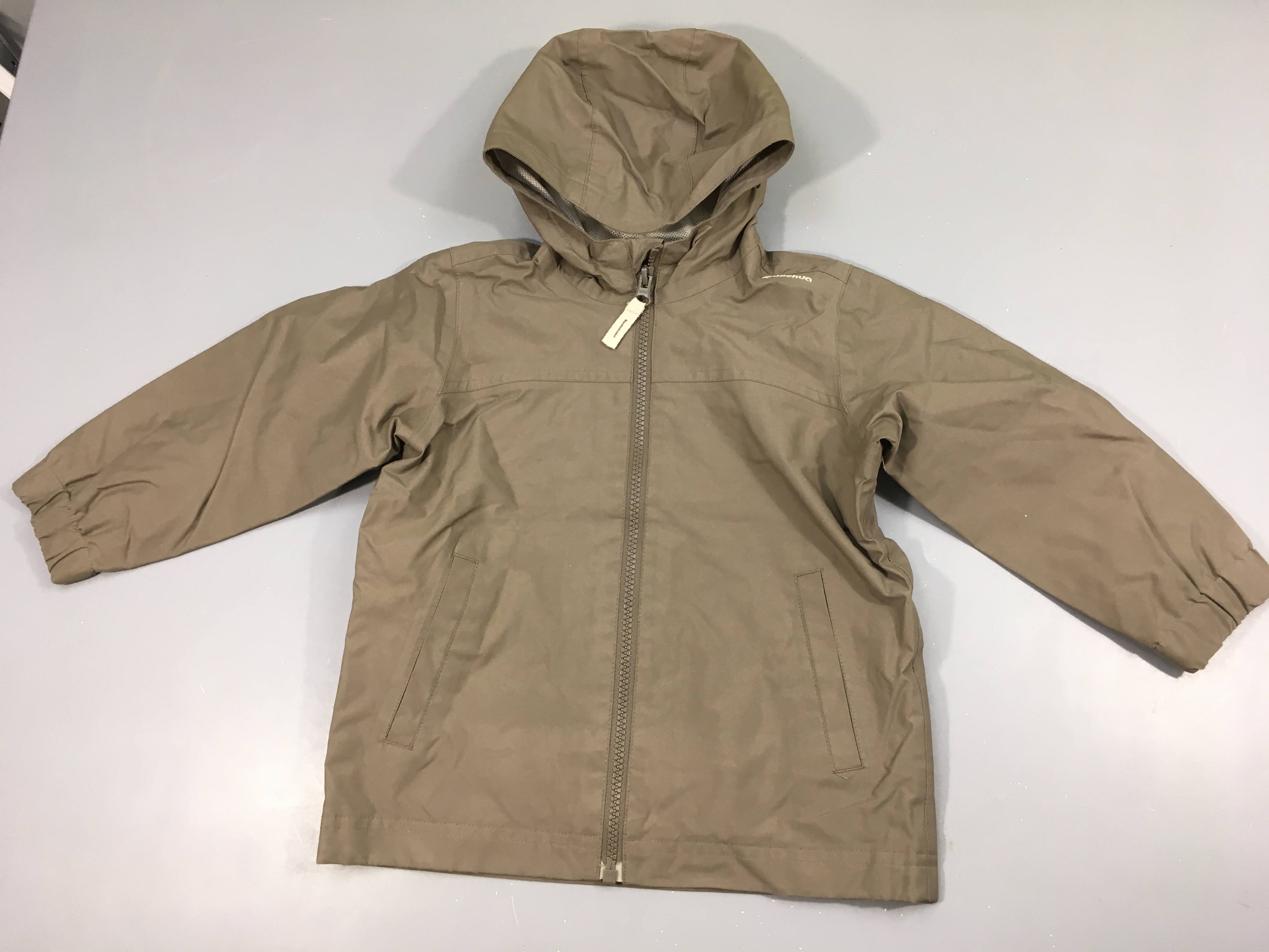 Veste coupe-vent beige à capuche